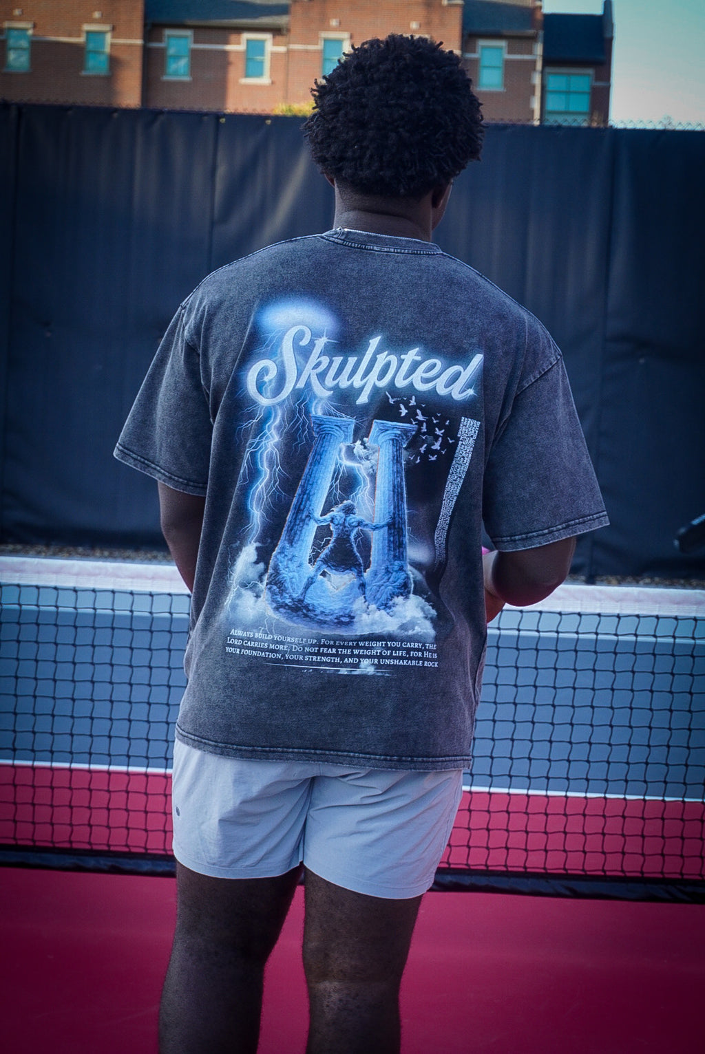 SKULPTED “Pillars of Strength” Acid Wash Oversize T-Shirt