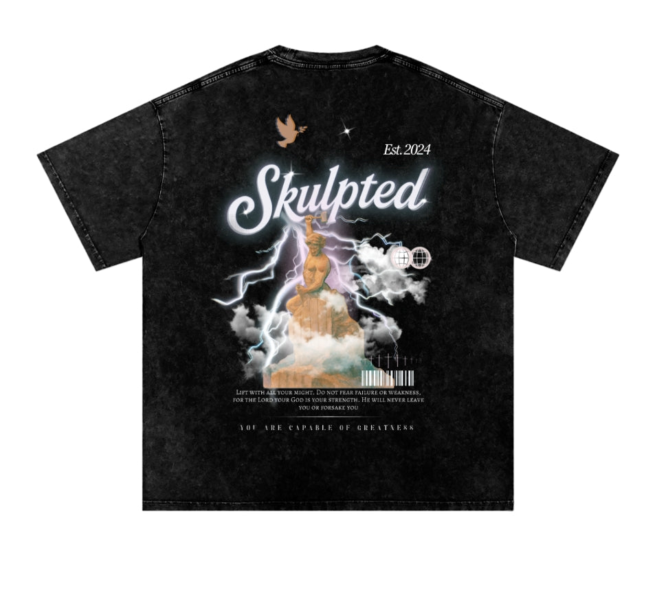 SKULPTED "original" Premium Acid Wash Oversized T-Shirt
